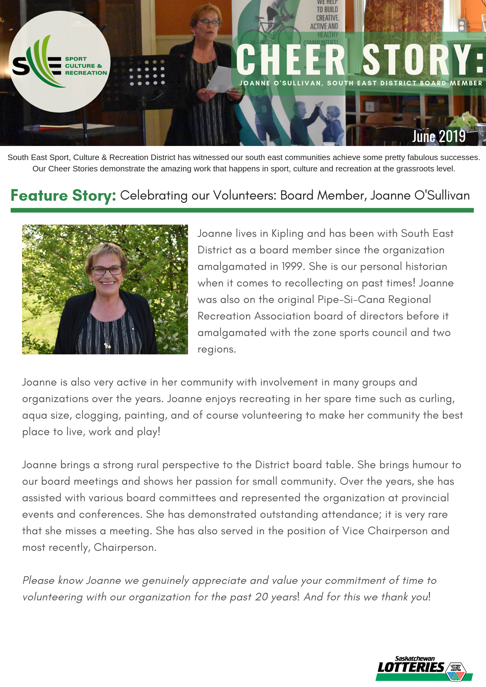 Cheer Story: Celebrating our Volunteers, Joanne O'Sullivan - Image 1