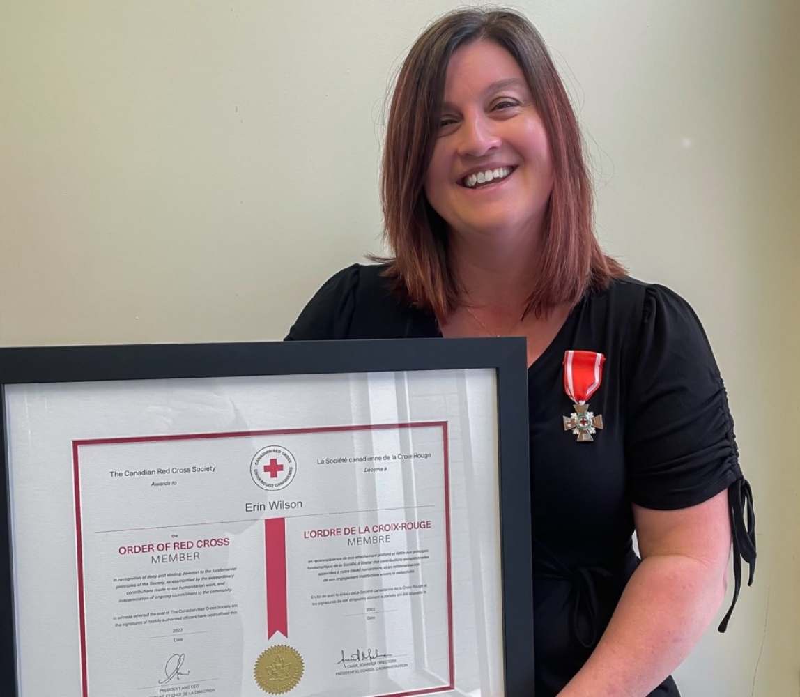 Cheer Story: Erin Wilson inducted into the Order of the Red Cross