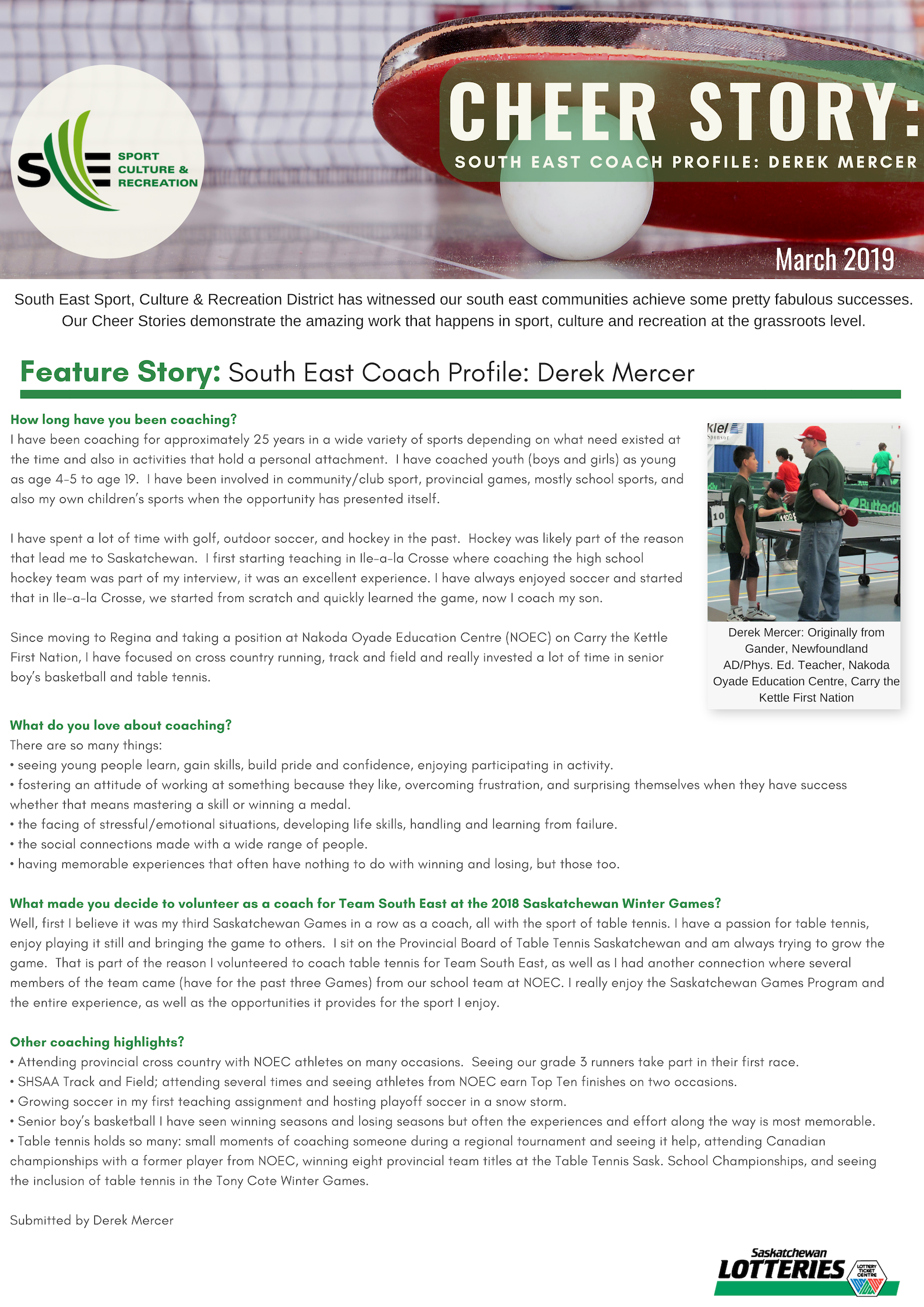 South East Coach Profile: Derek Mercer - Image 1